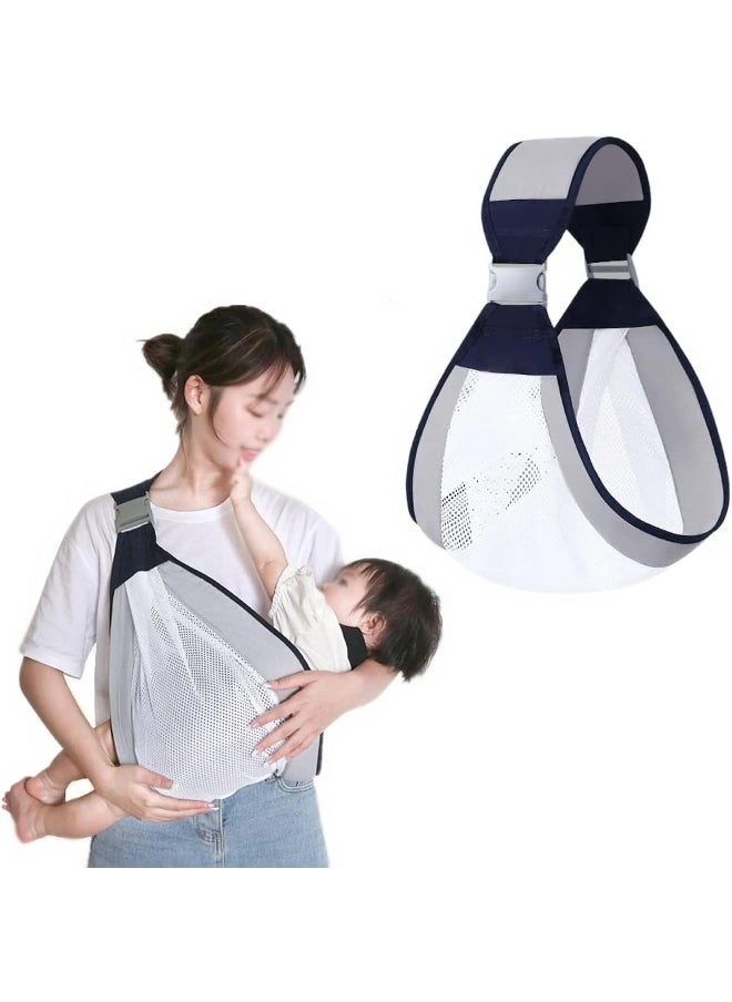 ECVV Adjustable Baby Carrier, Ergonomic Baby Half Wrap Sling Hip Carrier, Natural Cotton, Breathable Mesh Fabric, Suitable for Newborn to Toddler  - Image 1