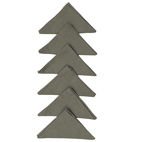 Dekor World Cotton Grey Chevron Printed and Solid Napkin Set (Pack of 12) - Image 3