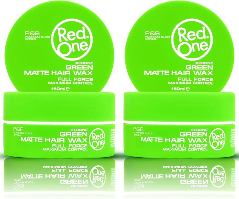 RedOne Matte Hair Wax Green 2150 ml Strong Ultra Hold Hair Styling Wax Matte Finish No Shine Coconut Scent Professional Barber Quality Long Lasting Men Women Hair Wax Maximum Control