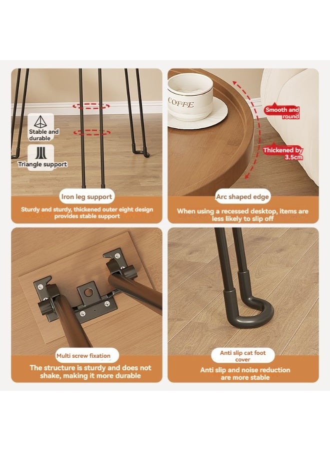 Folding Nordic Side Table, Small Round Tea Table, Simple Foldable Nightstand End Table, Movable Coffee Table with 3 Legs,For Home Living Room Apartment Small Spaces - Image 5