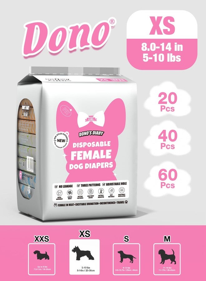 Dono Dog and Cat Diapers Female-60PCS, Disposable Female Dog Period Diaper for Heat with Wetness Indicator, Super Absorbent Doggie Puppy Diapers Female for XXS,Small Medium Large Dogs - Image 4