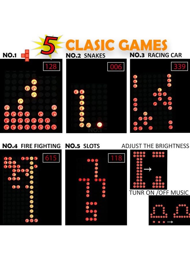 VOGURTIME Soldering Project Game Kit with 5 Retro Classic Games for ElectronicsPracticing and Learning, Comfortable Acrylic Case and Brown Box, Ideal Gift for Family and Friends - Image 3