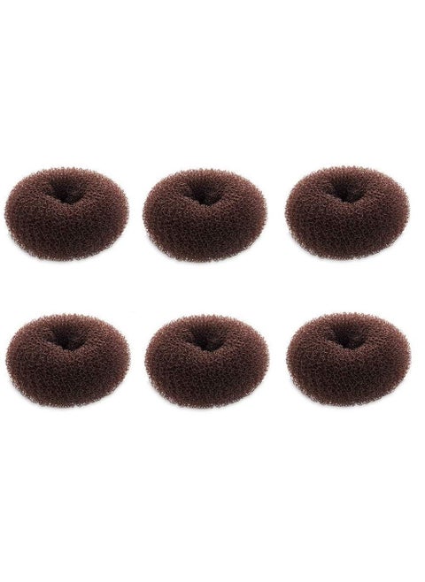 Extra Small Bun Makers for Kids, 6 PCS Chignon Donut Sock Forms for Girls, Mini Doughnut Shapers for Short and Thin Hair (2 Inch, Dark Brown)