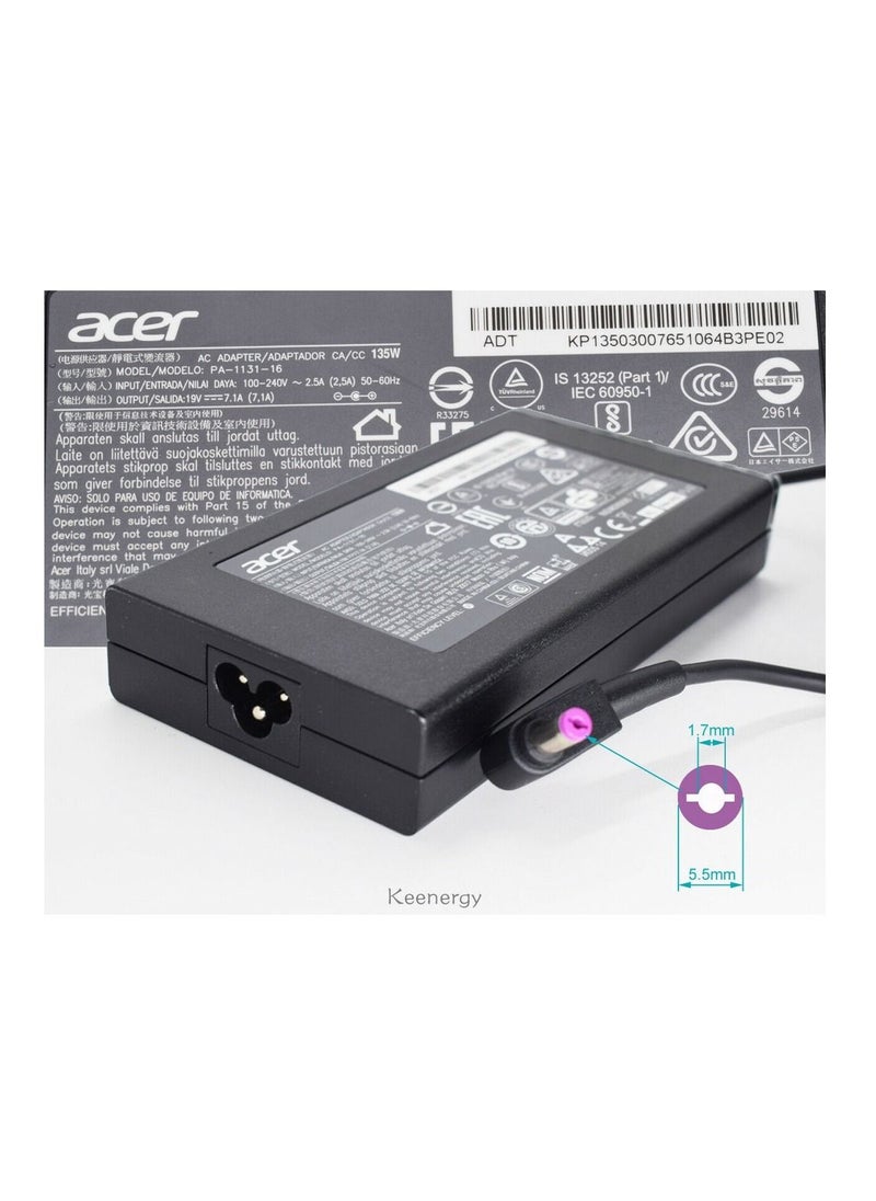 CSF ACER original de 19 V 7,1 A 135 W para portátil Acer Aspire V Nitro VN7-592 593 V5-591 Nitro 5 AN515-41 42 43 S24-880 C24-760 Z3-715 All-in-One KP.13503.007 KP.13501.00  - Image 1