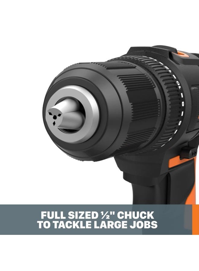 Worx WX108L 20V 1/2" Cordless Drill Driver Power Share - (Batteries & Charger Included) - Image 3