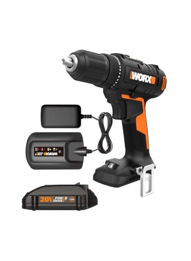 Worx WX108L 20V 1/2" Cordless Drill Driver Power Share - (Batteries & Charger Included) - Image 1