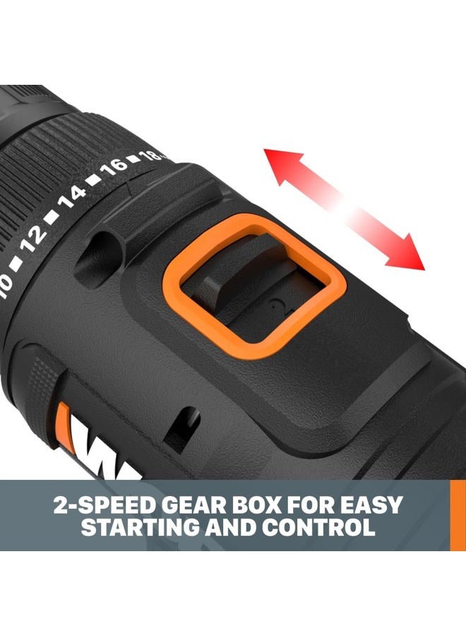 Worx WX108L 20V 1/2" Cordless Drill Driver Power Share - (Batteries & Charger Included) - Image 5
