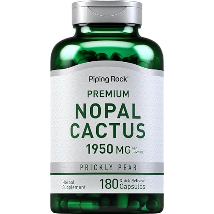 Piping Rock Nopal Cactus Capsules 1950mg | 180 Count | Prickly Pear Supplement | Non-GMO, Gluten Free - Image 1