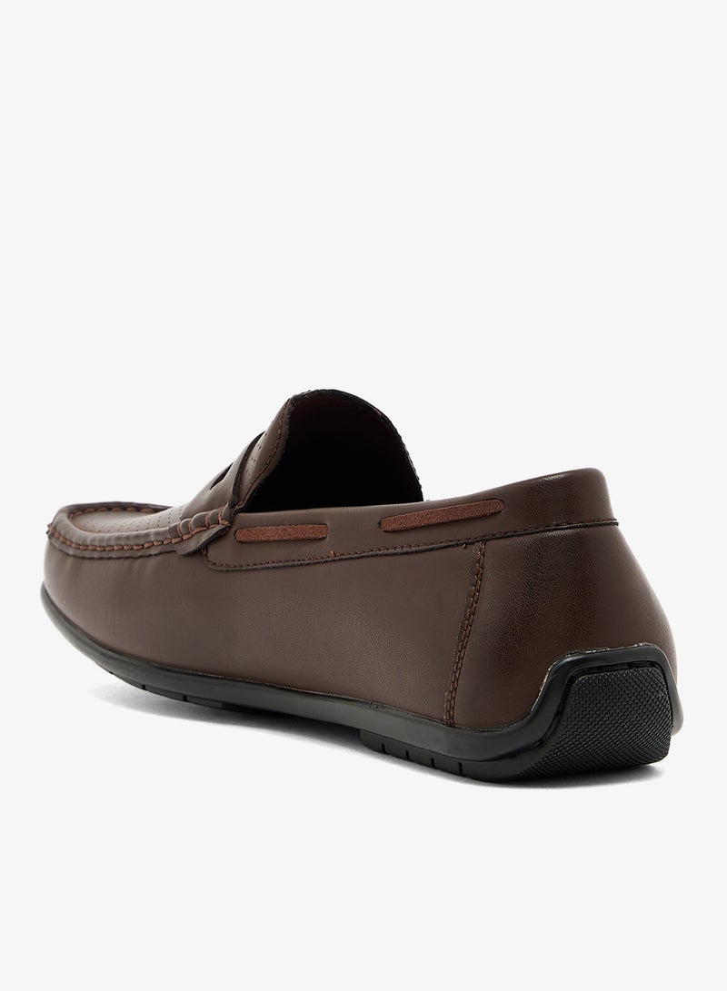 Robert Wood Perforated Leather Penny Loafers - Image 2