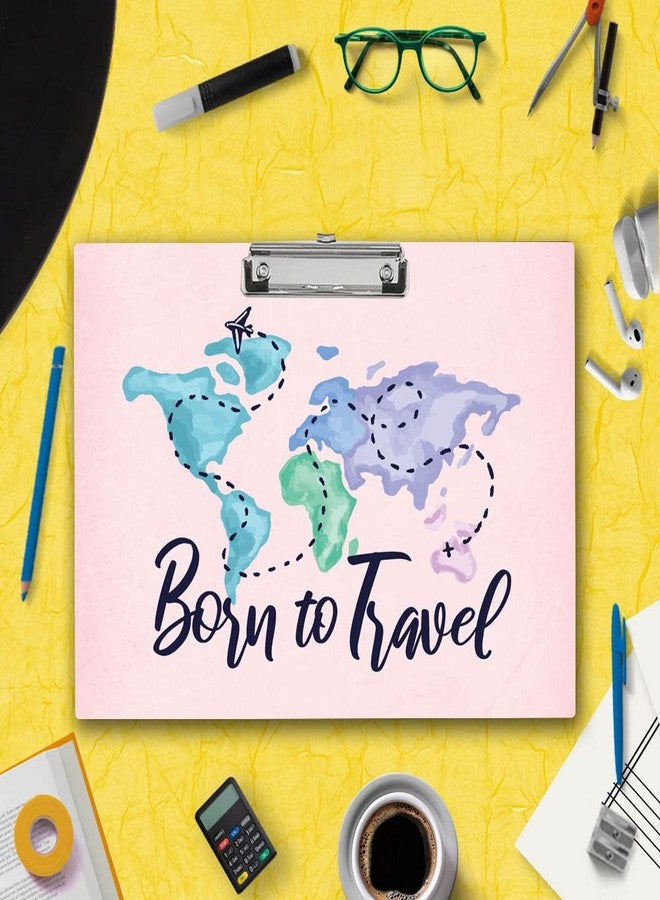 Vprint Quality "The Travel Exam Pad: A Durable and Functional Writing Surface for Student Explorers" (Born to Travel) Wooden Clipboard Writing Pad | Exam Board for Kids Students Size 11X17 Inches - Image 2