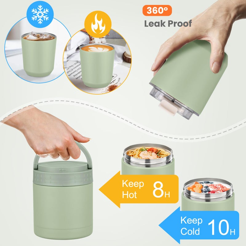 HWONMTE Large Bento Lunch Box Set for Adults Kids Women with 10.5oz Soup Thermo,Coffee Tumblers Men Girls Boys Teenagers Leak-Proof Lunch Food Containers with Lunch Bag - Image 5