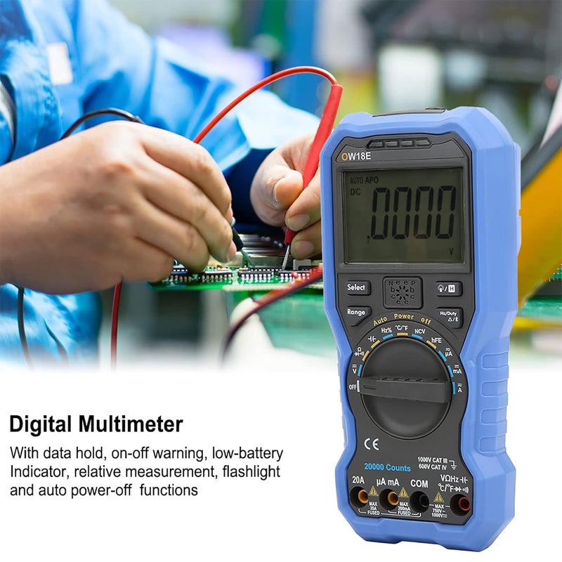 OW18E Digital Multimeter with, High Accurate 19999 Counts, Measures Voltage Current Resistance Capacitance Frequency - Image 2