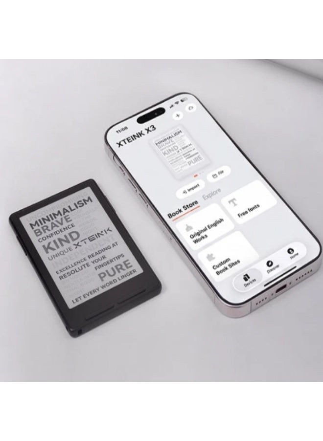XTEINK X3 E-Book Reader Set with Protective Clear Case, 3.7" Portable Pocket E-Ink eReader with Physical Page-Turn Buttons, Ultra-Thin Magnetic Ready Design,Distraction-Free Reading, 16GB Storage - Image 5