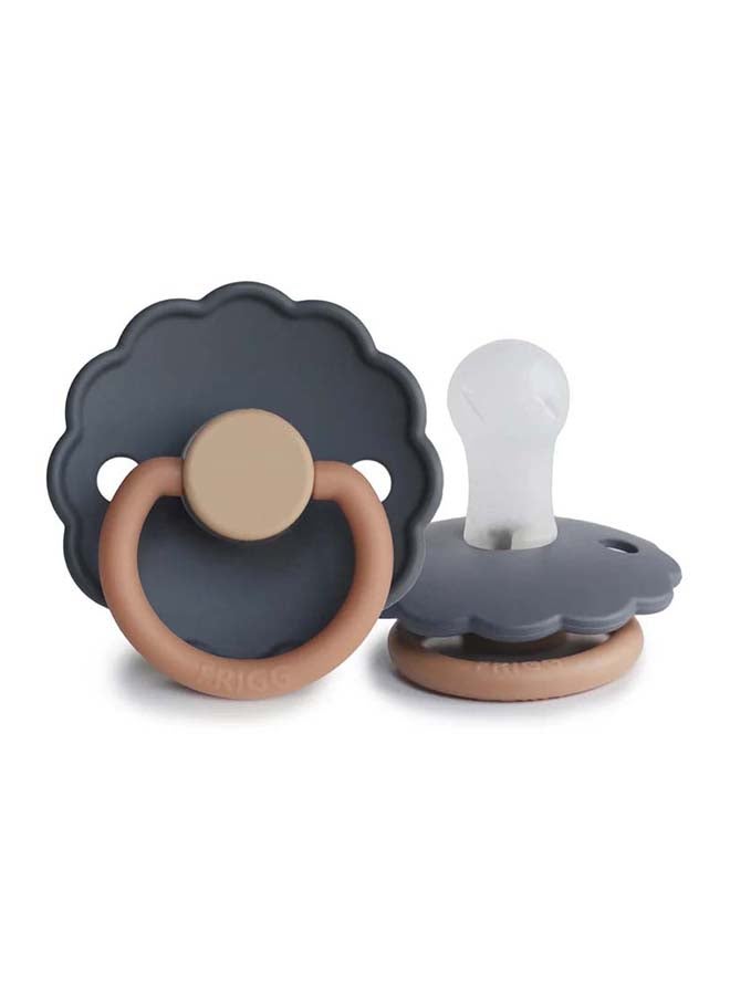 FRIGG Daisy Silicone Baby Pacifier 6-18M 2-Pack Aurora/Croissant - Size 2 - Image 3