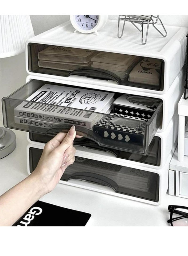 Loquat Stackable Desk Organizer 2 Tier Desk Drawers Mini Desk Storage Box for Home Office - Image 5