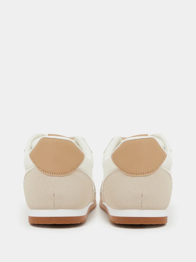 Styli beige Styli Beige Retro Lace-Up Sneakers for Women | Best Price UAE