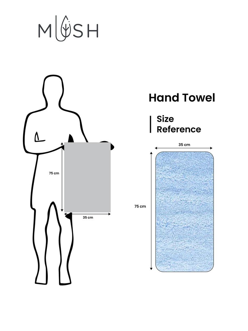 Mush 600 GSM Hand Towel Set of 6 | 100% Bamboo |Ultra Soft, Absorbent & Quick Dry Towel for Bath, Gym, Pool, Travel, Spa and Yoga | 16 x 24 Inches - Image 3