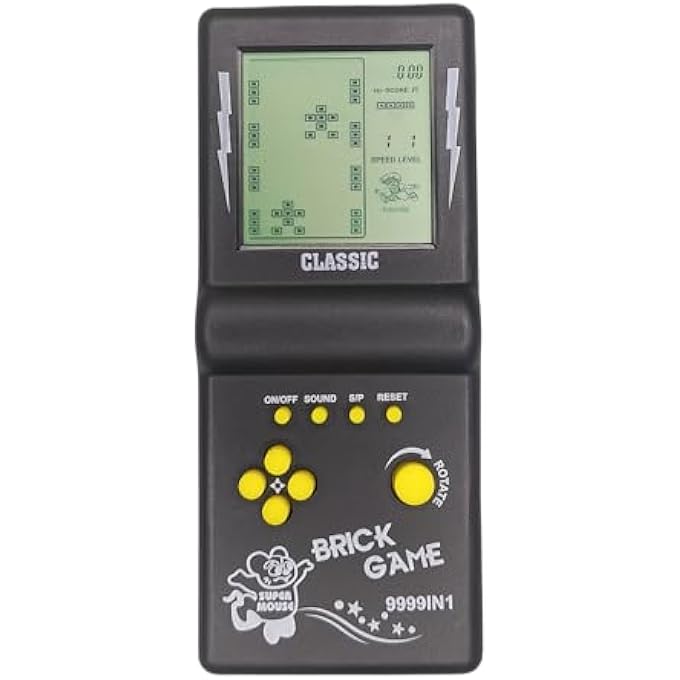 999 IN 1 LARGE SCREEN CUBE GAME CONSOLE - PORTABLE RETRO BLOCK POCKET ELECTRONIC BRICK GAMES - TOYS GIFTS FOR KIDS/STUDENTS/BOYFRIENDS(BLACK) - Image 2