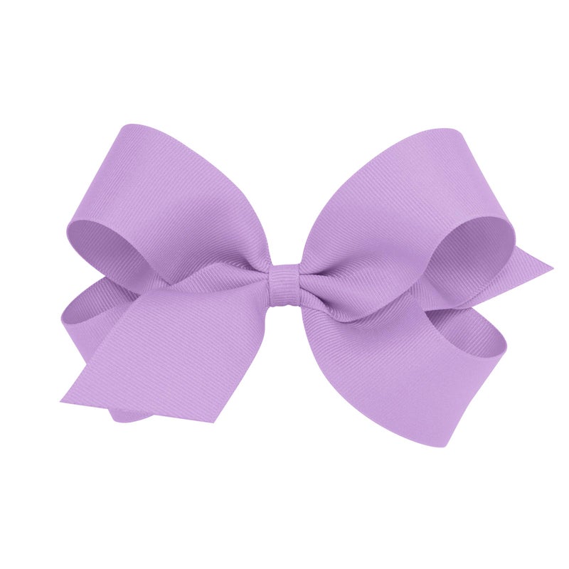 Wee Ones Girls Plain Wrap Classic Grosgrain Hair Bows on a WeeStay NoSlip Hair Clip Handmade Large Light Orchid