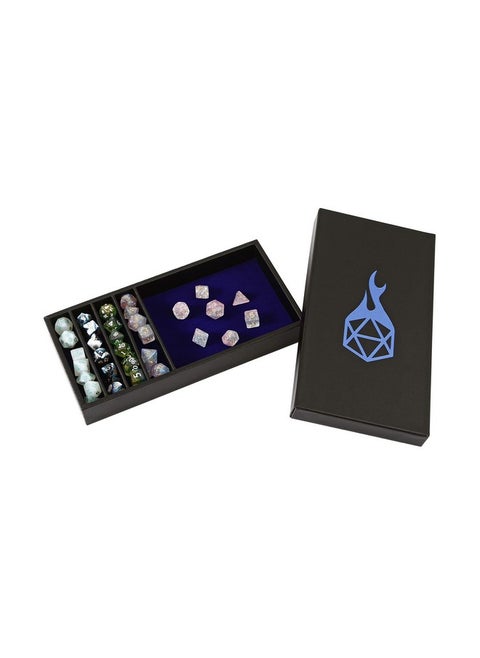 صينية نرد Dice Battle Pit - صينيتان للنرد في واحدة مع منطقة تخزين - صينية دوارة وتخزين متوافقة مع أي لعبة نرد وD&D وألعاب تقمص الأدوار - أزرق