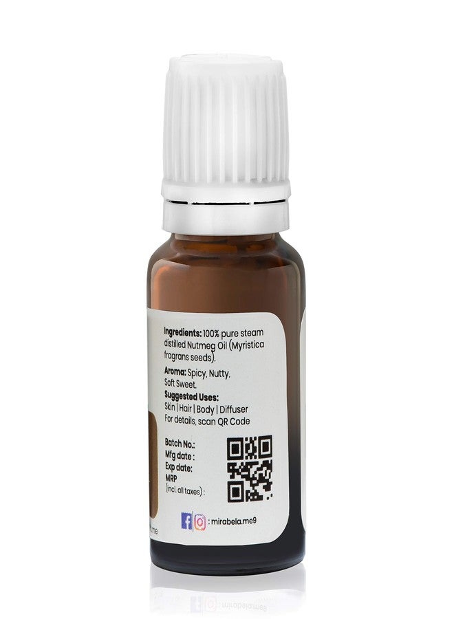 Mirabela Nutmeg Essential Oil - For Relaxation, Massage, Pain Relief, Aromatherapy - 100% Pure, Undiluted & Therapeutic Grade Jaiphal Oil - 10ml - Image 4