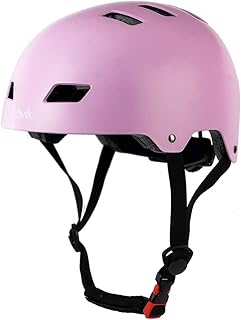 Bavilk Bavilk Skateboard Bike Helmets Multi Sports Scooter Inline Roller Skating 3 Sizes Adjustable for Kids Youth Adults Pink  - Image 1