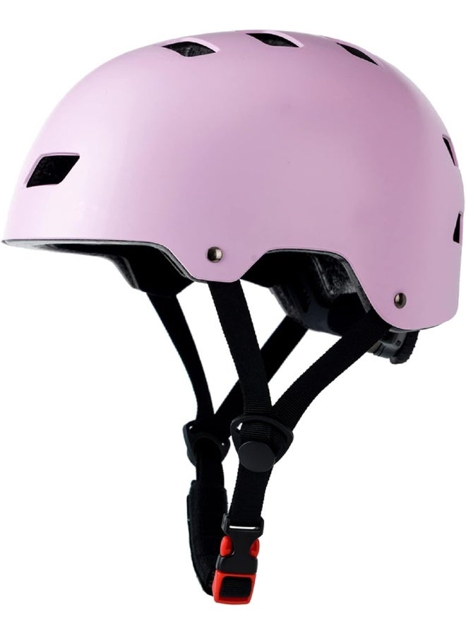 Bavilk Bavilk Skateboard Bike Helmets Multi Sports Scooter Inline Roller Skating 3 Sizes Adjustable for Kids Youth Adults Pink  - Image 5