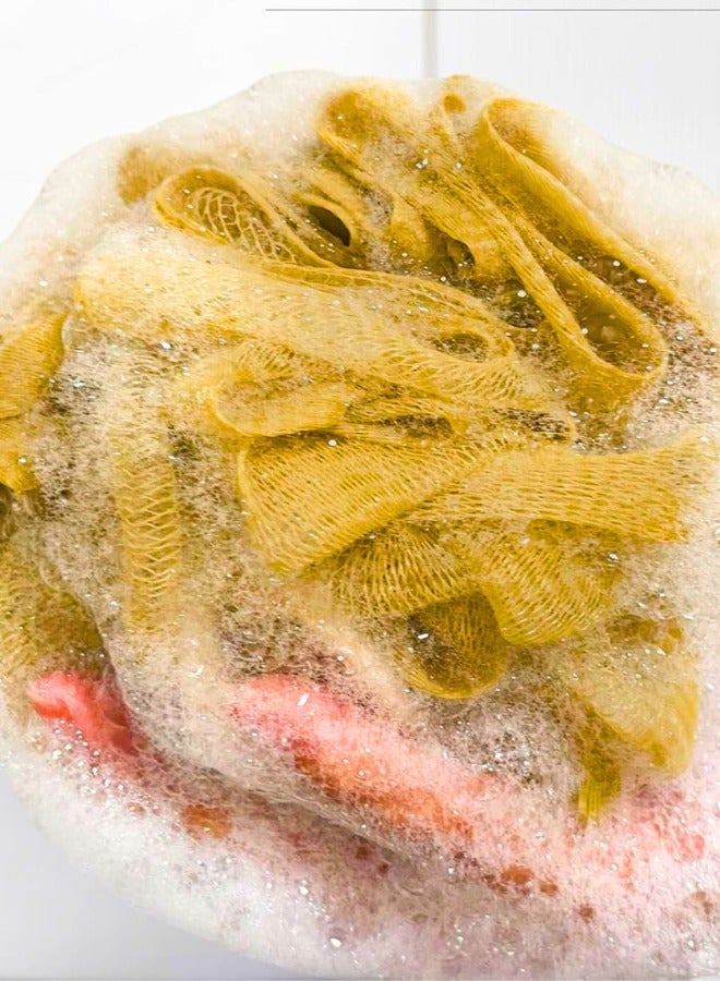 تشيس اب 3 قطع من ليفة الاستحمام، مقشر للجسم للنساء - الرجال، إسفنجة استحمام مقشرة للجسم قابلة للتحلل الحيوي، إسفنجة غسيل للجسم خالية من الخدوش، صديقة للبيئة للعناية بالبشرة - Image 2