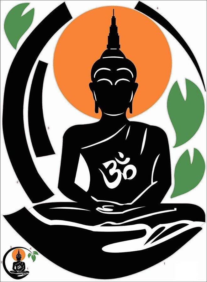 Akki World™ Meditating Buddha Floral PVC Vinyl Wall Sticker Decal for Living and Kids Room Decor - Image 4
