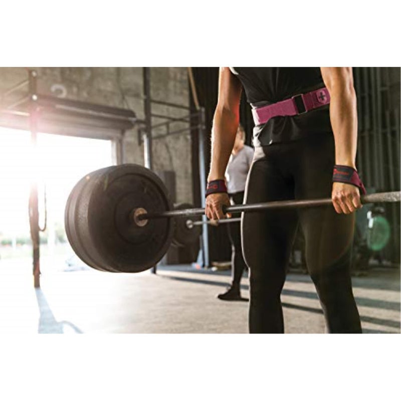 Harbinger Padded Cotton Lifting Straps with NeoTek Cushioned Wrist (Pair), Merlot - Image 2