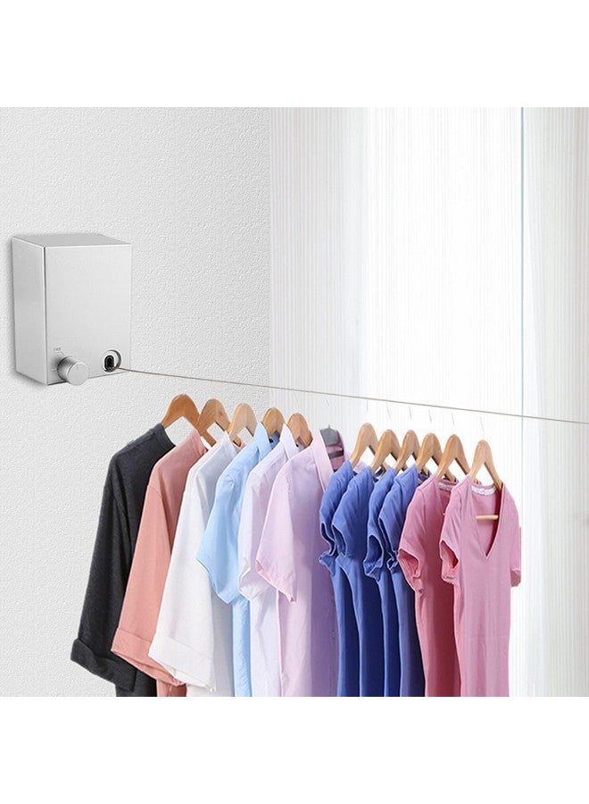 SYGA Retractable Steel Indoor Clothesline Wall Hanger Drying Rack Bathroom Accessories with Magic Drying 4.2M Cable (Single Rope Silver) - Image 5