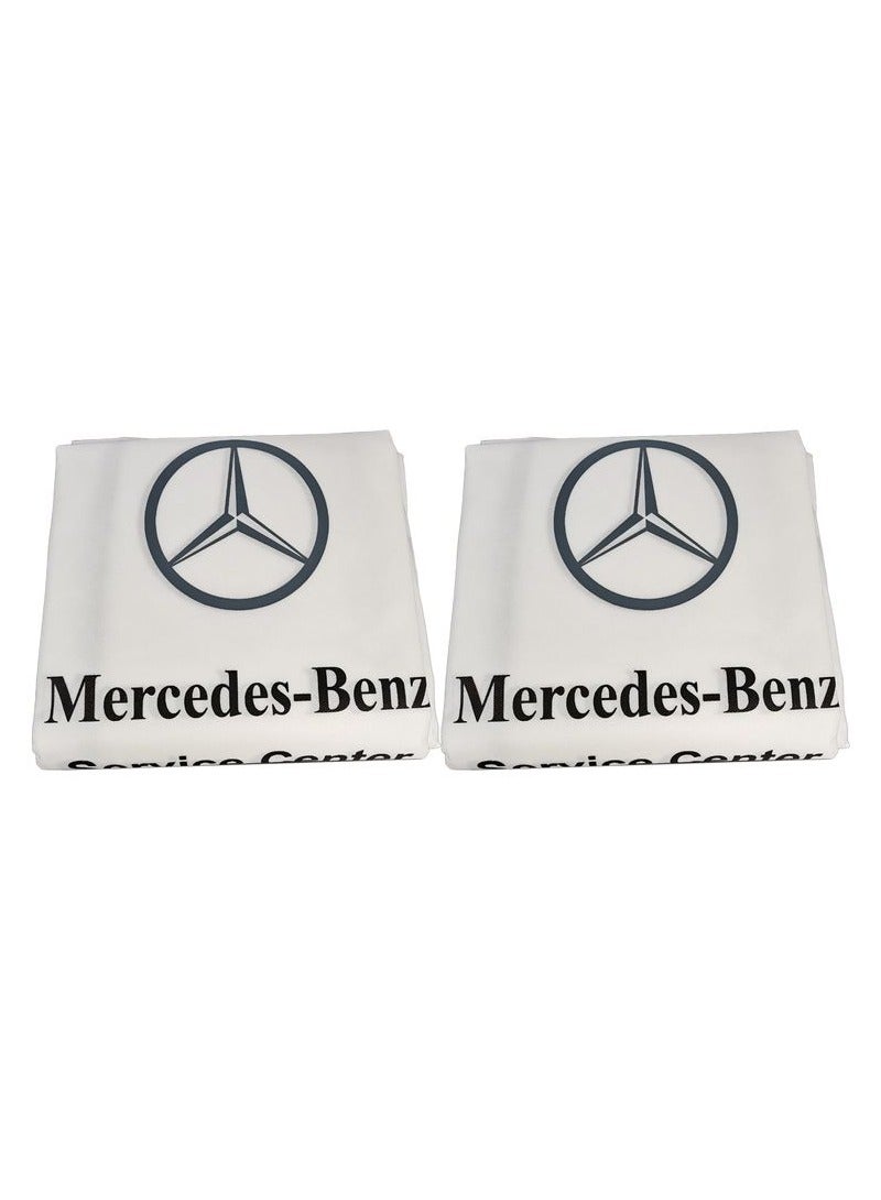 BENZ B.E.N.Z Universal Car Seat Dust Dirt Protection Cover, Extra Protection For Your Seat 2 pcs Set, Car Seat Cover White - Image 4