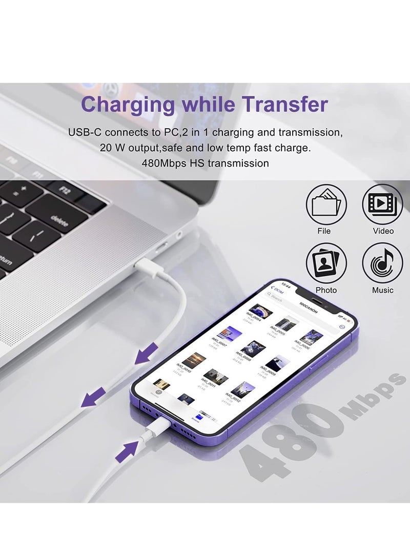 iPhone 20W USB C Fast Charger, iPhone Fast Charger Plug fast Charger Power and 1M iPhone USB C Charger Cable Compatible with i-Phone 13 12 11 Pro Max Mini X XR Xs/i-Pad, iPhone USB C Fast Charger  - Image 3
