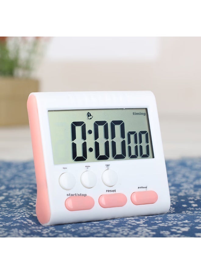 All-round Quanshi Electronic Timer, Kitchen Alarm Clock, Kitchen Refrigerator Timer, Study Reminder, Count-Up Timer, Second Hand, Pink - Image 4