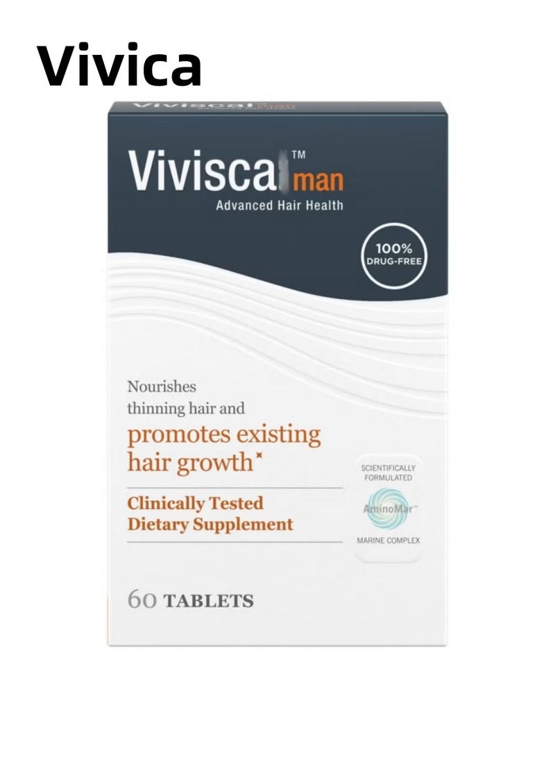 Vivica Viviscal Man Hair Health Supplements, 60 Tablets  - Image 1