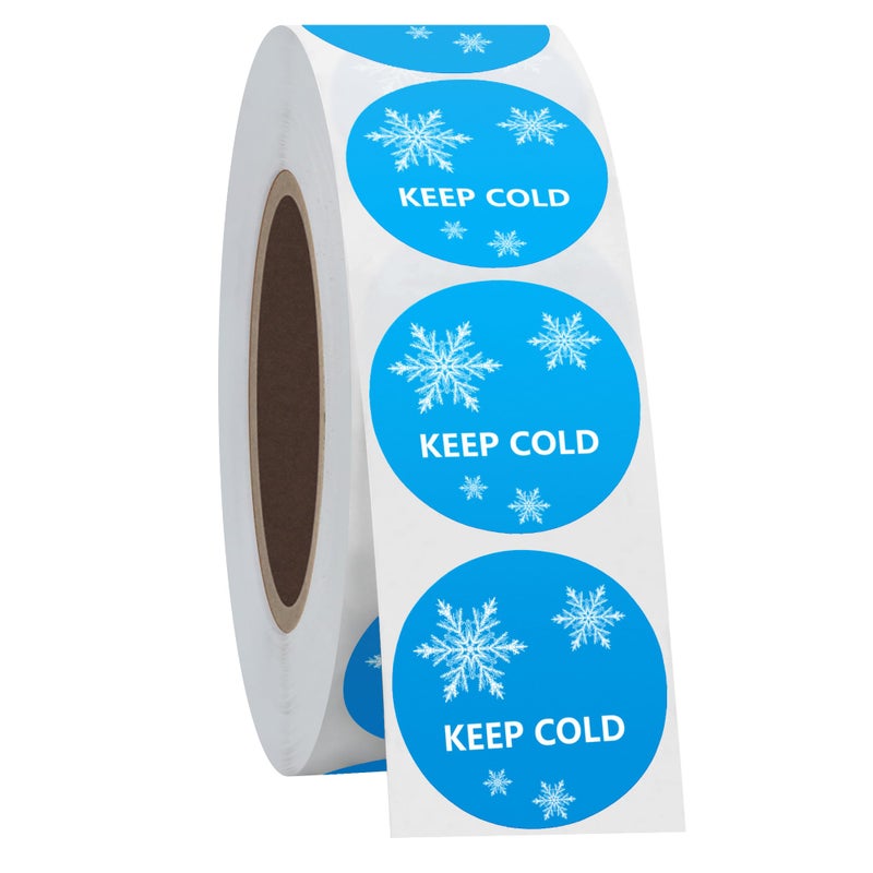 Hybsk 1 inch Keep Cold Freezer Stickers with Snow Total 1,000 Labels Per Roll - Image 4