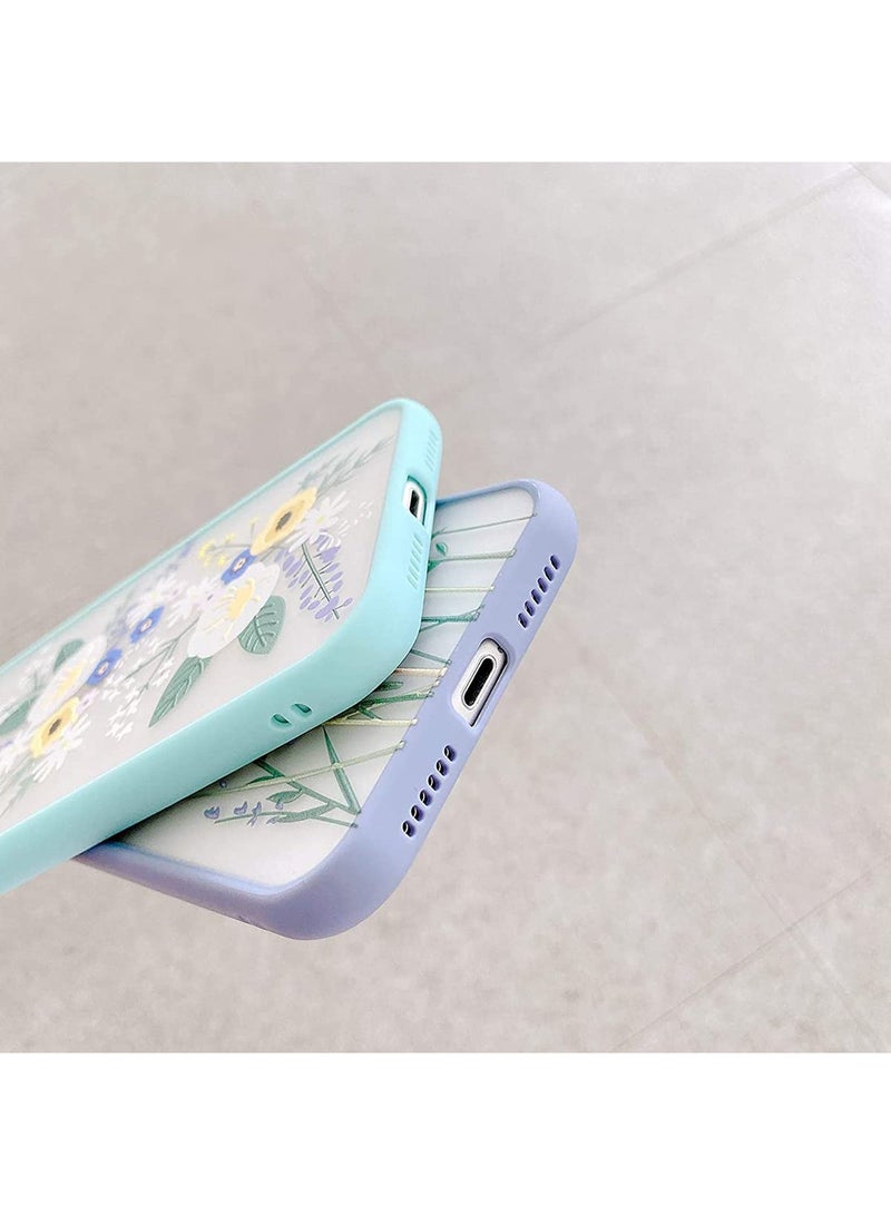 SYOSI Compatible for iPhone 11 Case for Clear Flowers Pattern Frosted PC Back 3D Floral Girls Woman and Soft TPU Bumper Protective Silicone Slim Shockproof Case for iPhone 11 Purple - Image 5