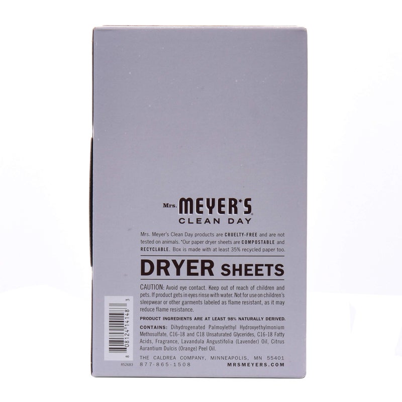 MRS. MEYER'S CLEAN D أوراق مجفف السيدة مايرز كلين داي باللافندر، عدد 80 (عبوة من قطعتين) - Image 3
