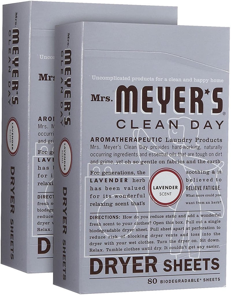 MRS. MEYER'S CLEAN D أوراق مجفف السيدة مايرز كلين داي باللافندر، عدد 80 (عبوة من قطعتين) - Image 1