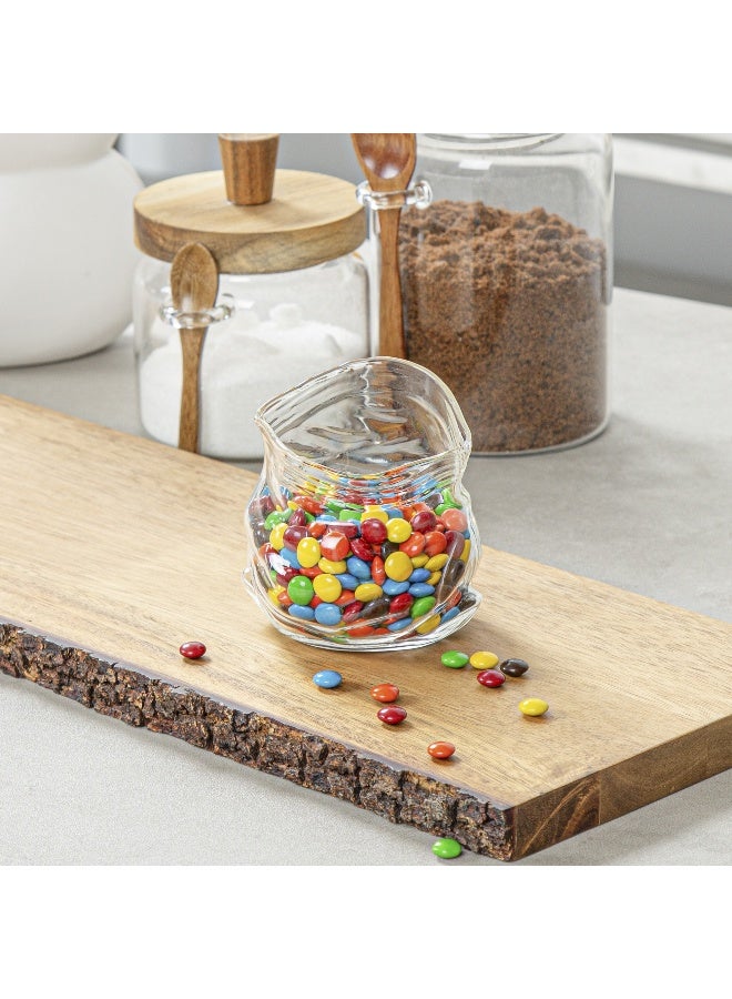 Restaurantware 8 Ounce Unzipped Bag Bowl, 1 Small Glass Bag - Realistic Crinkled Edges, Serve Candy, Popcorn, or Nuts, Clear Glass Bag Bowl, Dishwashable, Flat Base - Image 3