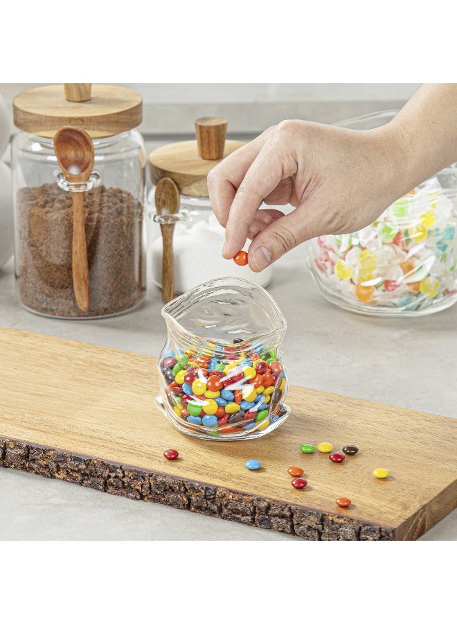 Restaurantware 8 Ounce Unzipped Bag Bowl, 1 Small Glass Bag - Realistic Crinkled Edges, Serve Candy, Popcorn, or Nuts, Clear Glass Bag Bowl, Dishwashable, Flat Base - Image 5