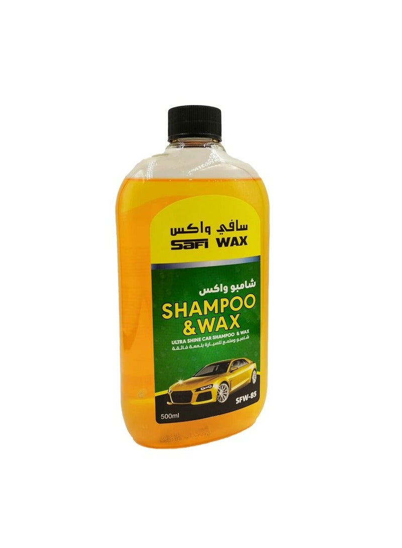 Safi WAX SAFI WAX SFW85 - Car Shampoo And Wax High Quality, Ultra Shine Car Shampoo And Wax 500ml  - Image 2