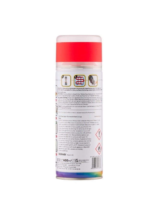 Tetrion Easy Spray Fluorescent Orange Spray Paint 400ml - Image 2