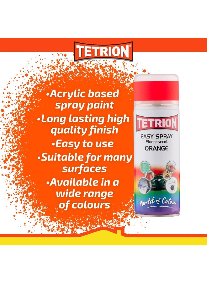 Tetrion Easy Spray Fluorescent Orange Spray Paint 400ml - Image 3
