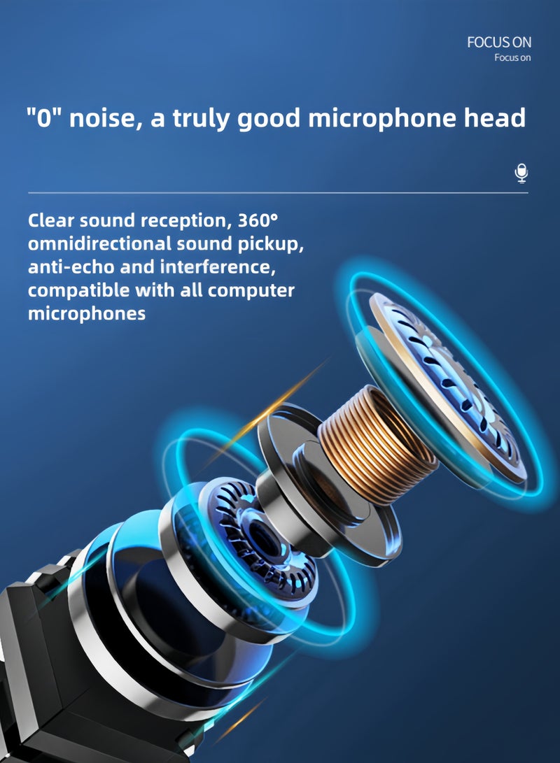 nihao Intelligent Noise-cancelling Game Microphone with Lighting Effects, Computer Desktop Microphone Home Noise Reduction Eating Chicken E-sports Live Broadcast Notebook Wired Recording Conference - USB Lion Head  - Image 2