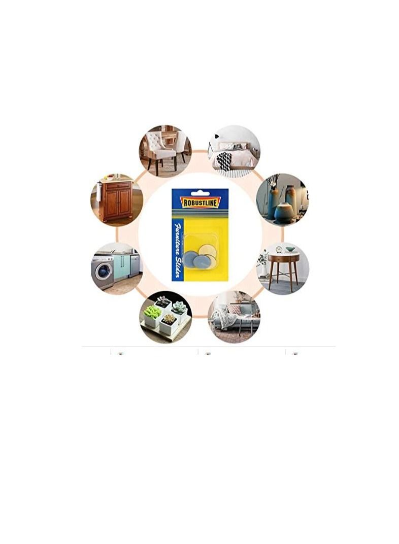 ROBUSTLINE ROBUSTLINE SELF ADHESIVE FLOOR PROTECTOR FURNITURE GLIDE ANTI SLIDE ROUND GREY COLOR (38MM) 4PCS/CARD - Image 3