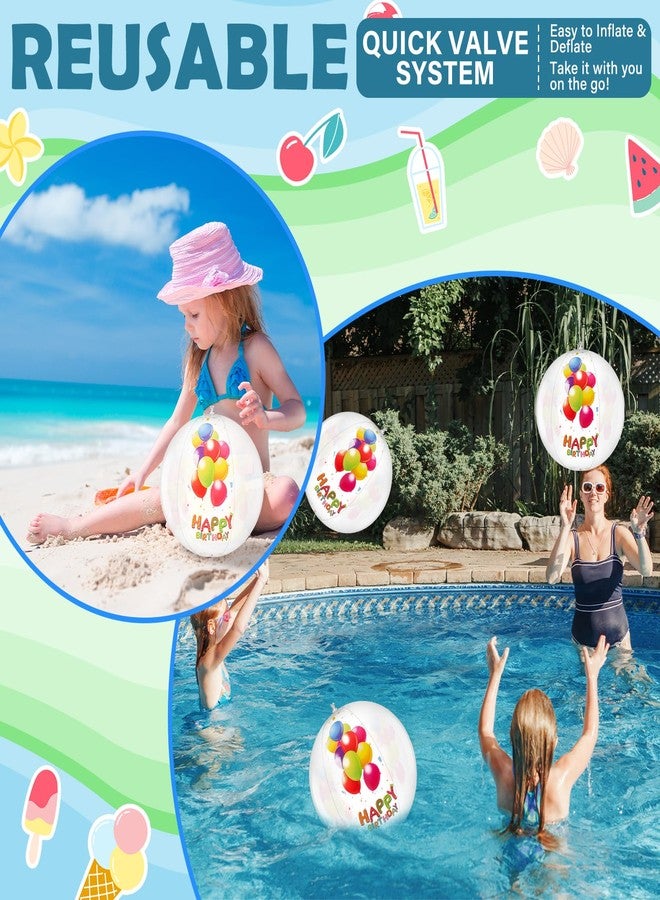 Silipull 10 Pack Birthday Beach Ball for Pool Birthday Party Decorations 9" Clear Inflatable Pool Balls Pool Birthday Party Favors Swimming Pool Balls for Adults Outdoor Fun Water Games Gifts - Image 4
