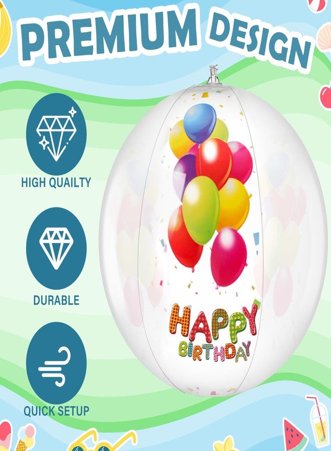 Silipull 10 Pack Birthday Beach Ball for Pool Birthday Party Decorations 9" Clear Inflatable Pool Balls Pool Birthday Party Favors Swimming Pool Balls for Adults Outdoor Fun Water Games Gifts - Image 3