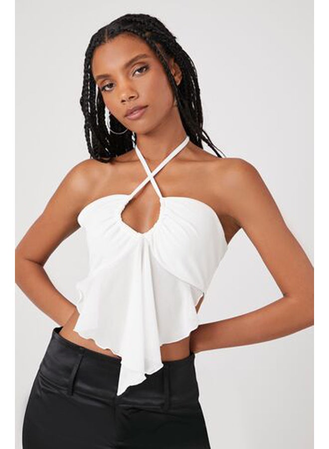 FOREVER 21 Mesh Crisscross Halter Top - Image 1