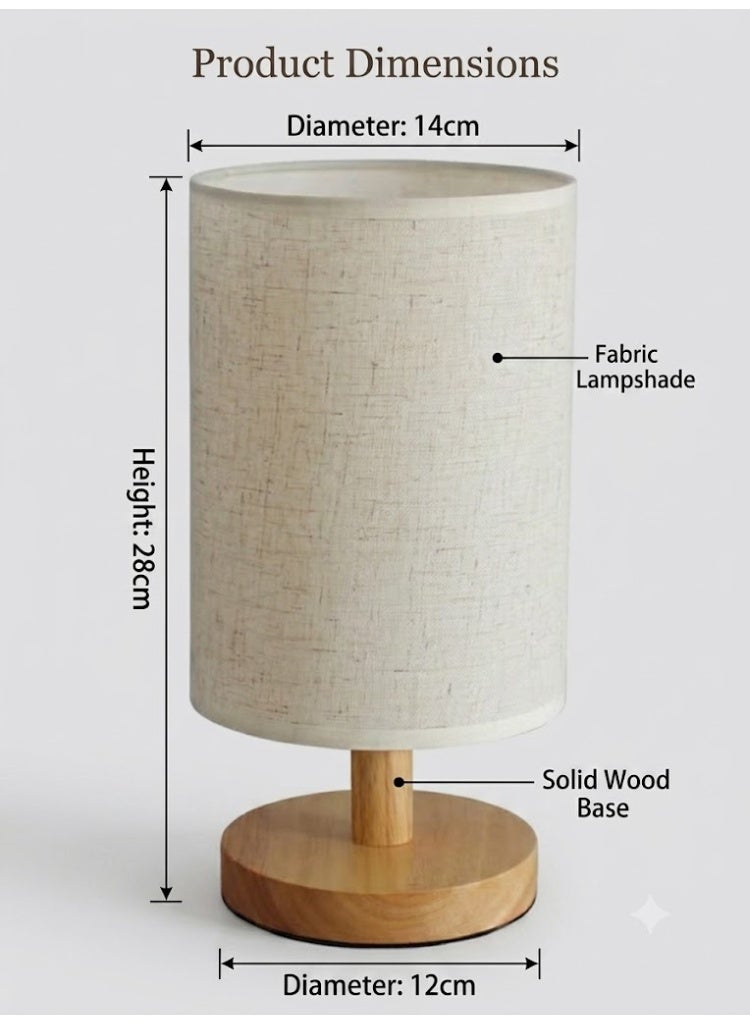 LED White Light Bedroom Table Lamp Combination White 14x27x12cm - Image 4